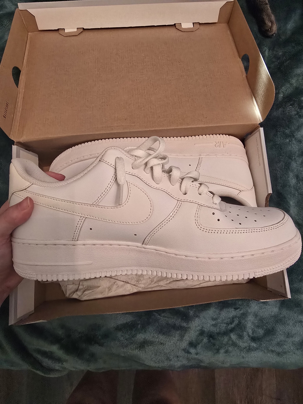 Nike Air Force 1 All-White Leather Sneakers